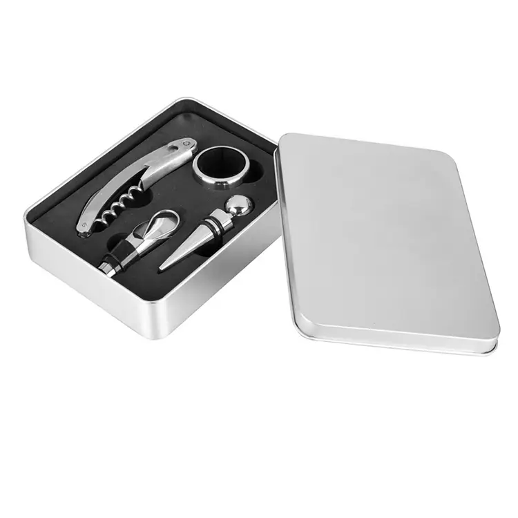 4pcs Mga tool ng alak tin Box Wine Set