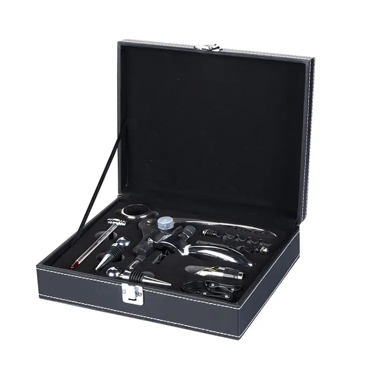 Itim na PU Wine Set